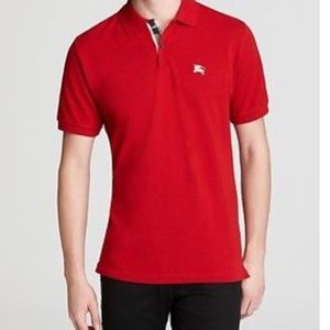 Red Burberry Brit polo shirt!